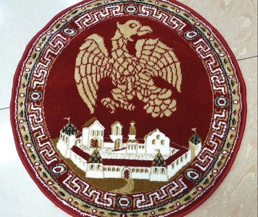 Ковер ОРЛЕЦ в храм круглый красно-бордовый Ковер ОРЛЕЦ в храм круглый красно-бордовый