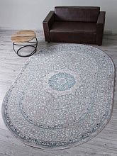 Ковер бирюзовый PALERMO F294 GRAY Овал
