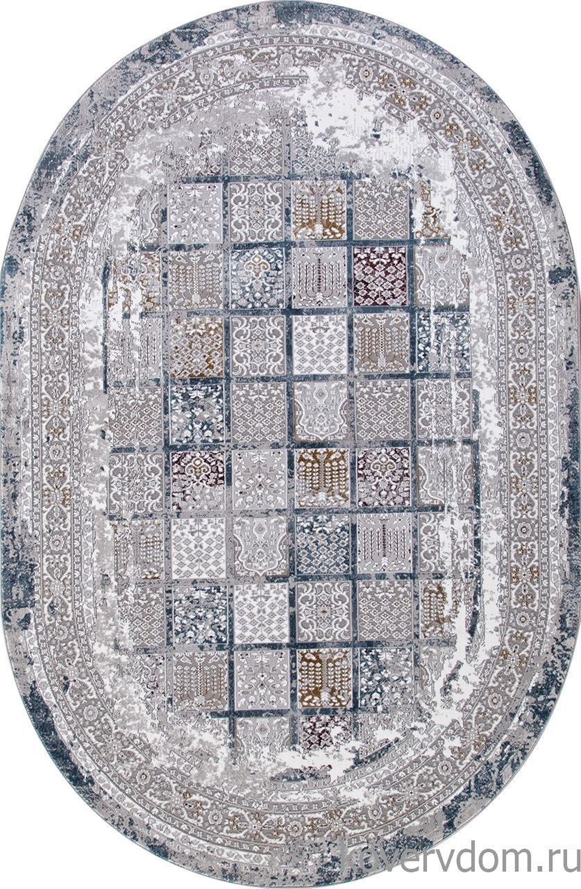 Ковер QUANTUM 03004G GREY / GREY Овал Ковер QUANTUM 03004G GREY / GREY Овал