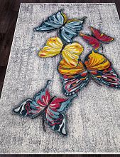 Ковер с бабочками RIO C064 GRAY-MULTICOLOR